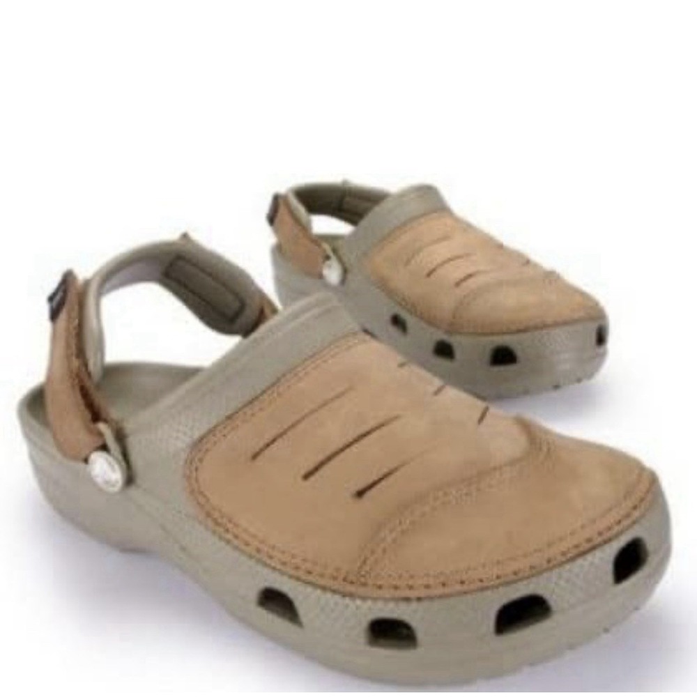 Crocs Men's Yukon Vista Leather Clogs Khaki  Men's Size 9